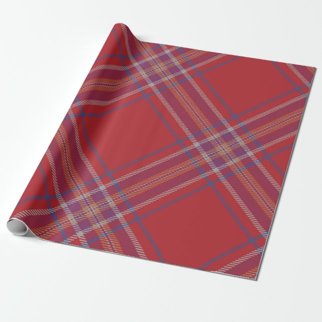 Papel De Regalo Clásico Red Tartan Plaid (Desenrollado)
