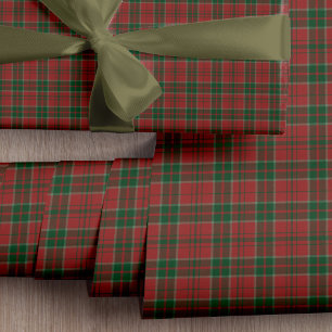 Papel De Regalo Clásico regalo de Navidad de cuadros escoceses roj