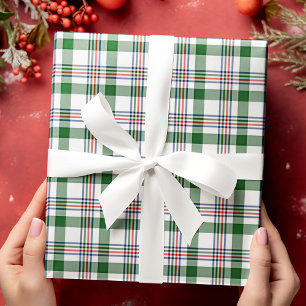 Papel De Regalo Clásico Rojo Azul Verde Azul Azul Blanco Gingham