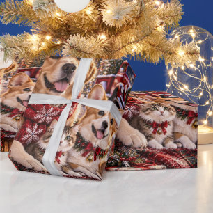 Papel De Regalo Clásico Rojo Navidad / Rojo Burdeos