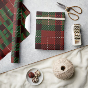 Papel De Regalo Clásico rojo y verde Buffalo Plaid Navidad