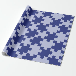 Papel De Regalo Clásico rompecabezas azul marino sin fisuras