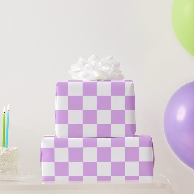 Papel De Regalo Clásico tablero de ajedrez de lavanda claro (Subido por el creador)