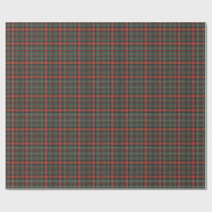 Papel De Regalo Clásico Tartán Escocés Rojo y Verde Patrón de Cuad