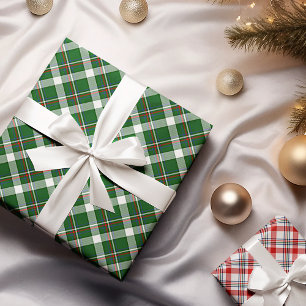 Papel De Regalo Clásico Tartán Rojo Verde Azul Blanco Gingham