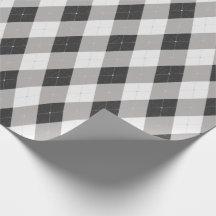Papel de regalo clásico vintage negro de cuadros a