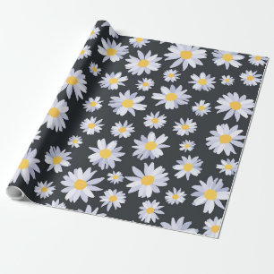Papel De Regalo Clásico White Daisy Flowers Botánico