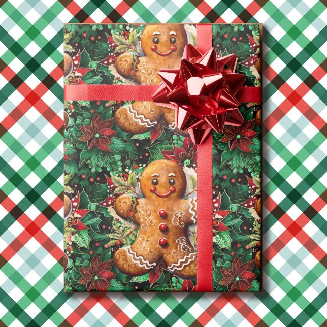 Papel De Regalo Clásicos de hombres de pan de jengibre y Navidades (Subido por el creador)