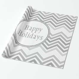 Papel De Regalo Clásicos grises y blancos chevron zigzag vacacione