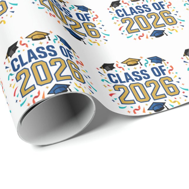 Papel De Regalo Class of 2026 (Esquina del rollo)