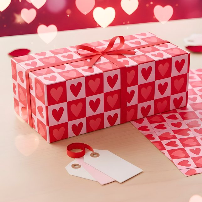 Papel De Regalo Classic Cherry Red Hearts Valentine Gift (Subido por el creador)
