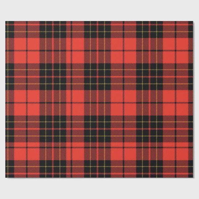 Papel De Regalo Classic Dark Red Tartan Wrapping Paper (Superficie plana)