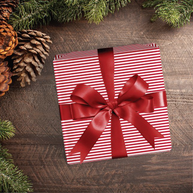 Papel De Regalo Classic Elegant Red White Stripe Christmas (Subido por el creador)