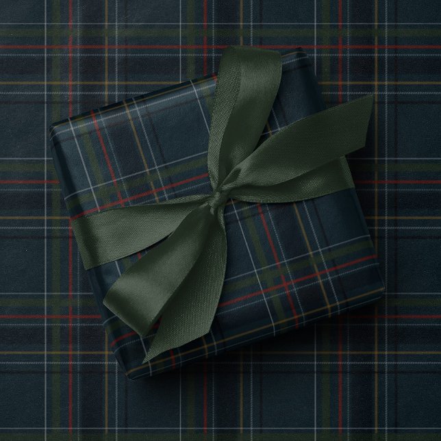 Papel De Regalo Classic holiday plaid stylish navy Christmas (Subido por el creador)