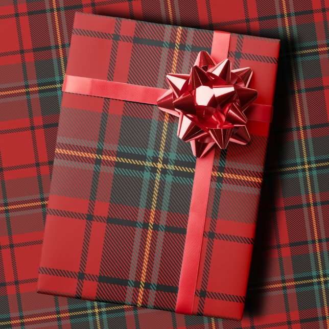 Papel De Regalo Classic Holiday Plaid Stylish Red Christmas (Subido por el creador)