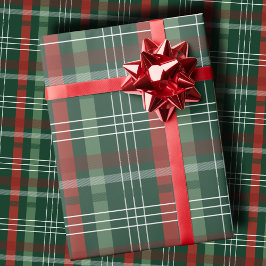 Papel De Regalo Classic Holiday Red and Green Plaid Christmas
