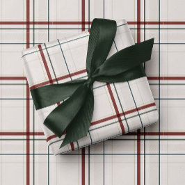 Papel De Regalo Classic neutral Christmas holiday plaid
