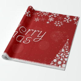 Papel De Regalo Classic Red and White Festive Merry Christmas Wrap