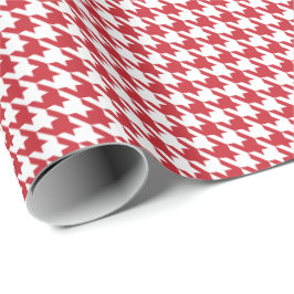 Papel De Regalo Classic Red and White Houndstooth Pattern