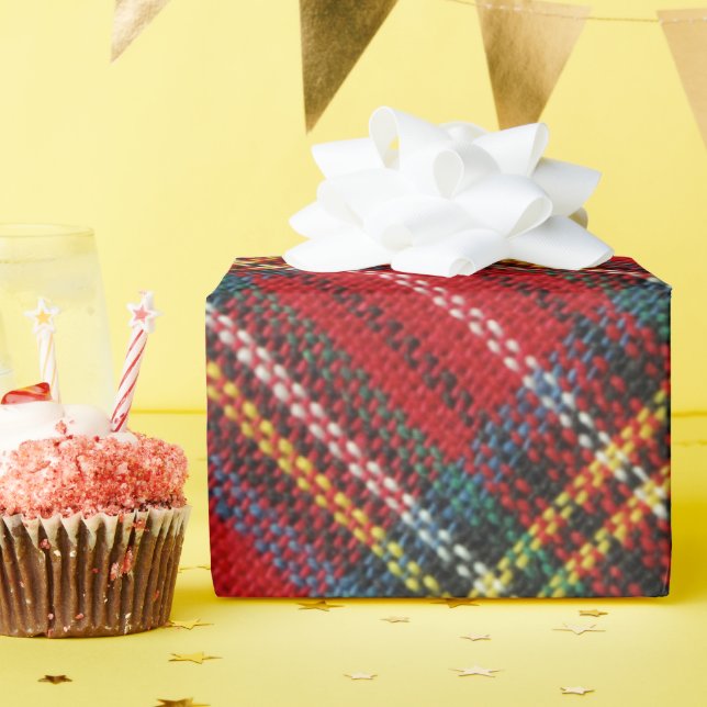 Papel De Regalo Classic Red Tartan Plaid Christmas Wrapping Paper (Fiesta de cumpleaños )