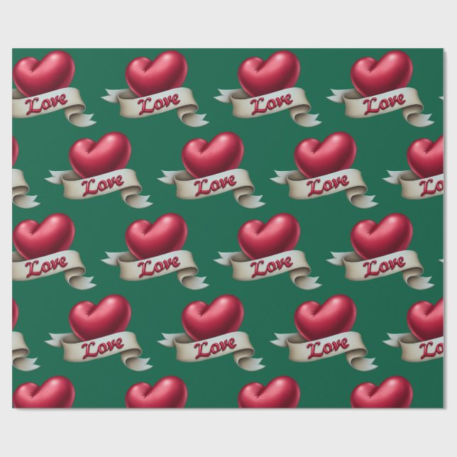 Papel De Regalo "Classic Romance" Emerald Gift Wrap (Superficie plana)