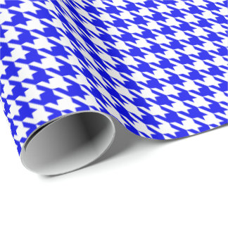 Papel De Regalo Classic Royal Blue and White Houndstooth Pattern