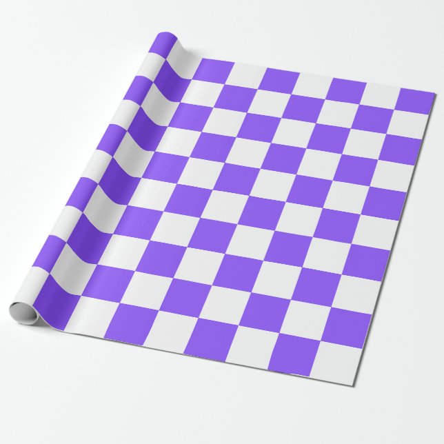 Papel De Regalo Classic visual purple checkerboard  (Desenrollado)