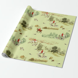 Papel De Regalo Classy Vintage English Horse Riders Hounds Hunting
