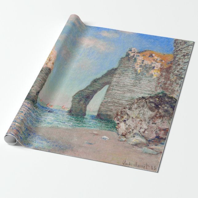 Papel De Regalo Claude Monet - Acantilados en Etretat (Desenrollado)