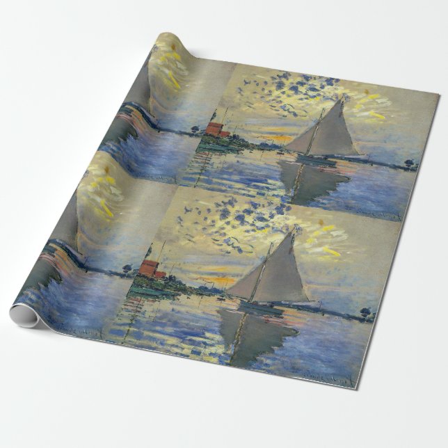 Papel De Regalo Claude Monet - Barco de vela en Le Petit-Gennevill (Desenrollado)