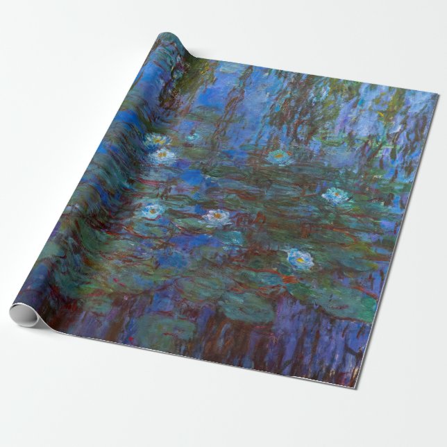 Papel De Regalo Claude Monet - Blue Water Lilies (Desenrollado)