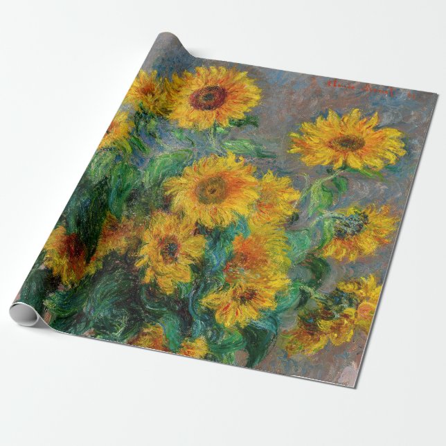 Papel De Regalo Claude Monet - Bouquet de girasoles (Desenrollado)