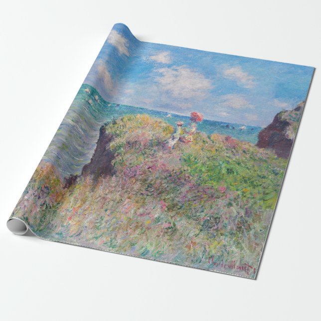 Papel De Regalo Claude Monet - Camino acantilado en Pourville (Desenrollado)