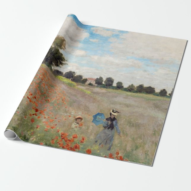 Papel De Regalo Claude Monet - Campo de amapola (Desenrollado)