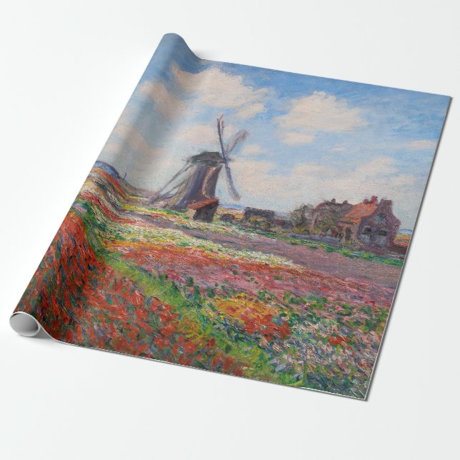 Papel De Regalo Claude Monet - Campo de tulipanes en Holanda (Desenrollado)