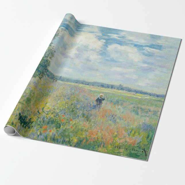 Papel De Regalo Claude Monet - Campos de amapola cerca de Argenteu (Desenrollado)