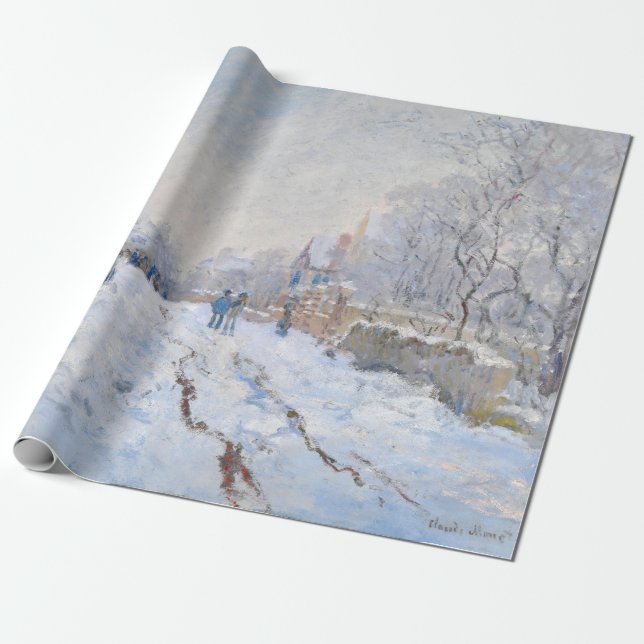 Papel De Regalo Claude Monet - Escena de nieve en Argentina (Desenrollado)