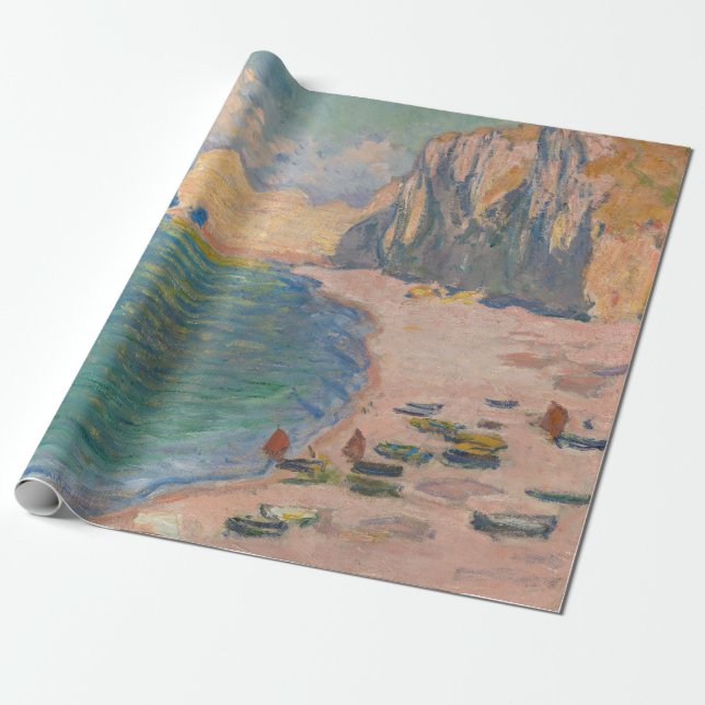 Papel De Regalo Claude Monet - Etretat: playa y Falaise d'Amonet (Desenrollado)