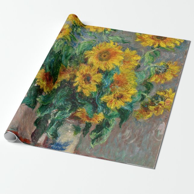 Papel De Regalo Claude Monet - girasoles (Desenrollado)
