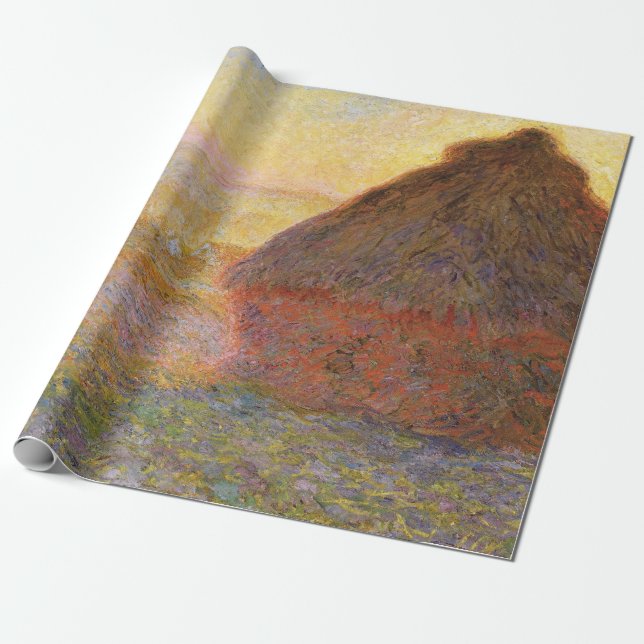 Papel De Regalo Claude Monet Impresionista pintura Graystaks I (Desenrollado)