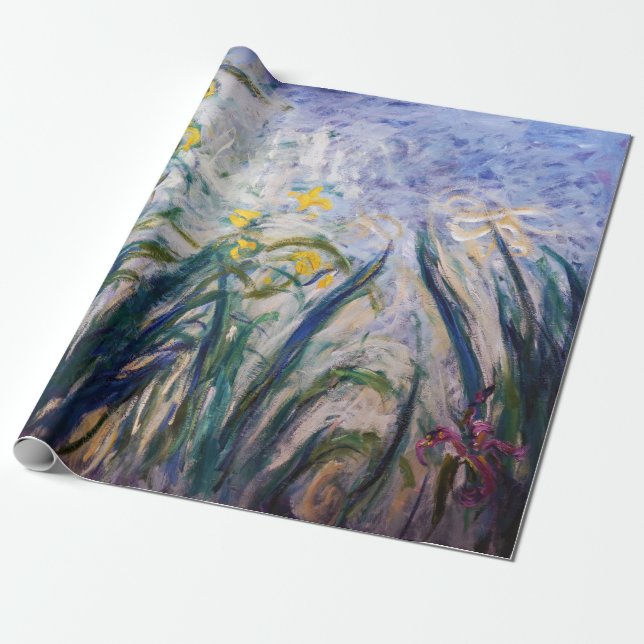 Papel De Regalo Claude Monet - Irlandeses amarillos y morados (Desenrollado)