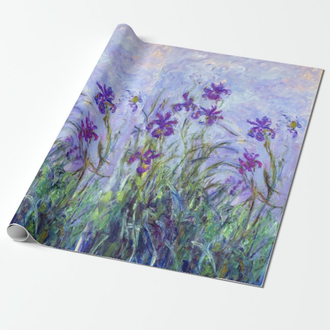 Papel De Regalo Claude Monet - Lilac Irises / Iris Mauves (Desenrollado)