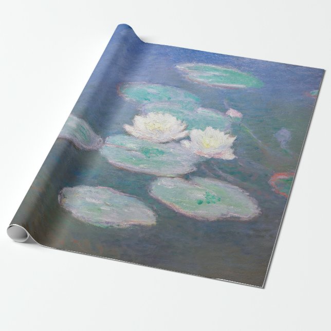 Papel De Regalo Claude Monet - Lilies de agua, efecto nocturno (Desenrollado)