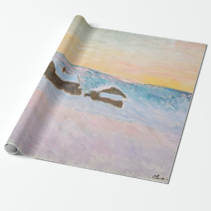 Papel De Regalo Claude Monet - Paisaje noruego, casas azules