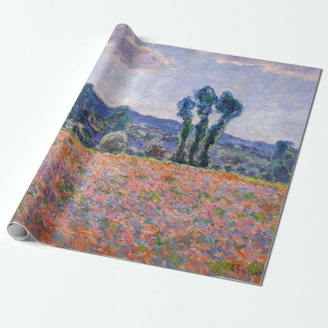 Papel De Regalo Claude Monet - Poppy Field 1890 (Giverny) (Desenrollado)