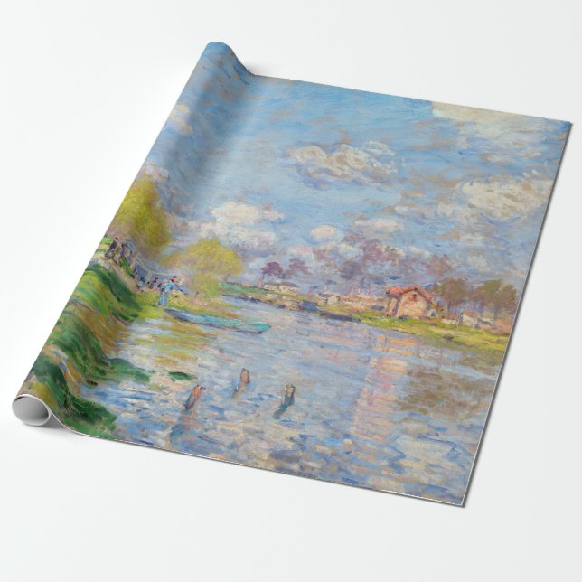 Papel De Regalo Claude Monet - Primavera por el Sena (Desenrollado)