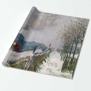 Papel De Regalo Claude Monet - Tren en la Nieve / La Locomotora