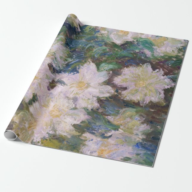 Papel De Regalo Claude Monet - White Clematis (Desenrollado)