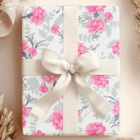 Clavel floral rosa y gris
