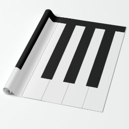 Papel De Regalo Claves de piano Lover de música de teclado en blan